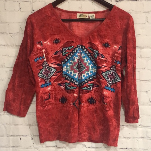 Southwestern Top by Collections Etc - Picture 3 of 5